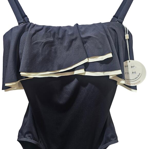 Coco Reef Keepsake Ruffle Bandeau Shaping One Piece Swimsuit Size 10/ 34C - Picture 3 of 9